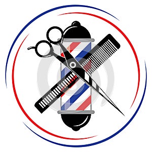 vector logo icon barbershop scissors comb lamp