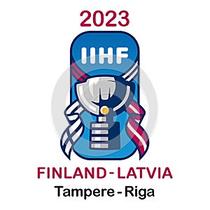 Vector logo of the 2023 IIHF World Championship in Tampere and Riga