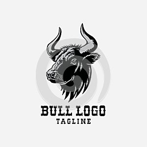 vector logo illustration of bull head