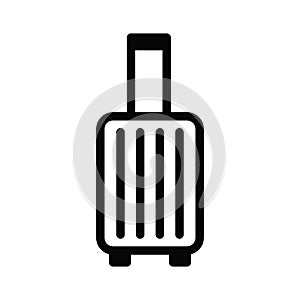 Vector logo illustration of a business traveller trolley suitcase icon