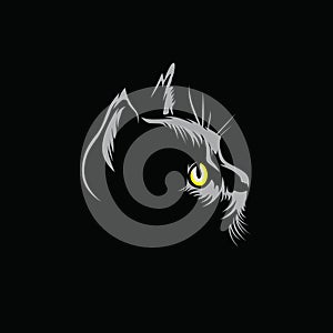 Vector logo illustration cat head