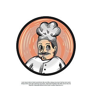 Vector logo illustration of a chef