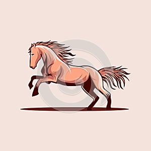 vector logo illustration jumping horse