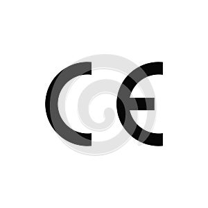 Vector logo illustration of the official ce symbol icon of european quality standards photo
