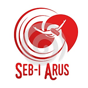 Vector logo illustration. Turkish, Sufi and Dervish Dance. Seb i Arus