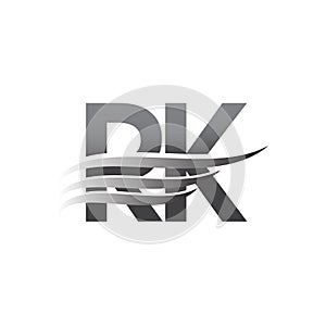 Vector logo with initials RK and wing symbol
