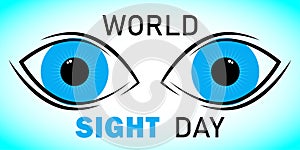 Vector logo for International Ophthalmology Day World Sight Day annually indicating the importance of ophthalmology in human