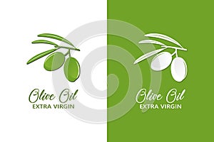 Vector logo, label or emblem green olive branch