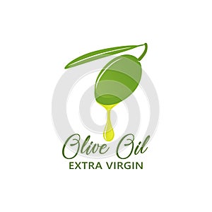 Vector logo, label or emblem green olive branch