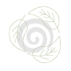 Vector logo leaf design templates and badges in trendy linear style - zero waste concept - ecological lifestyle. plastic free