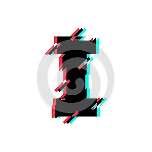 Vector Logo Letter I Glitch Distortion Diagonal