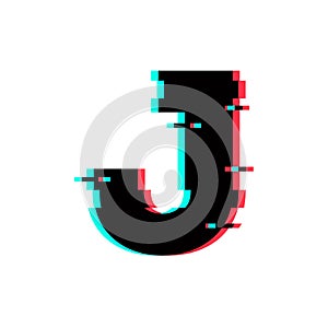 Vector Logo Letter J Glitch Distortion