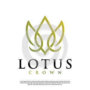 Vector logo of line art lotus plants