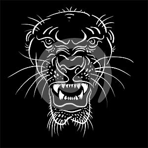 The Vector logo lion for tattoo or T-shirt print design or outwear.