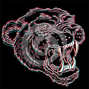 The Vector logo lion for tattoo or T-shirt print design or outwear.  Hunting style lions background. This hand drawing would be