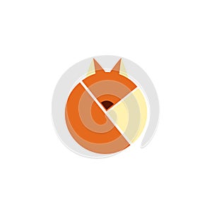 Vector logo minimal fox logo design illustration
