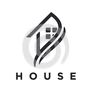 Vector logo of modern minimalist house