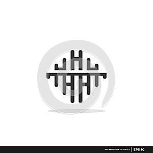 vector logo with modern shapes, unique, and clean, line, music logos