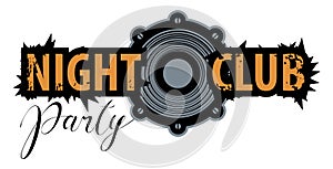 Vector logo for a night club with speaker