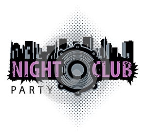 Vector logo for a night club with speaker