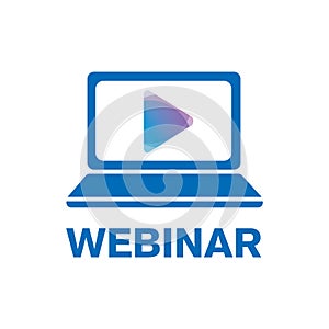 Vector logo for online webinar, web conference