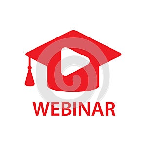 Vector logo for online webinar, web conference