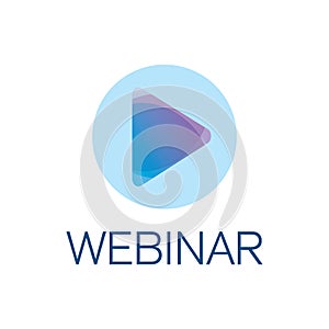 Vector logo for online webinar, web conference