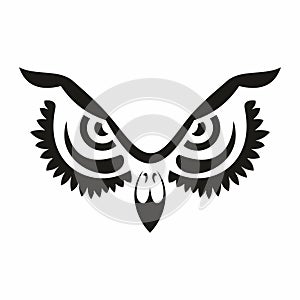 Vector logo owl for tattoo