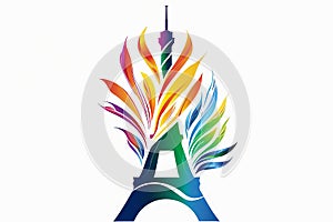 vector logo, paris olympic games 2024, abstract, isolated on white background Generative AI