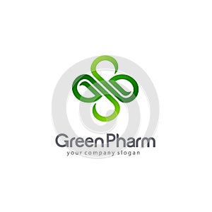 Vector logo pharmacy. Eco, bio, organic emblem