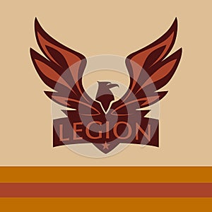 Vector logo with a picture of an eagle. Legion photo