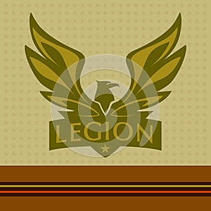 Vector logo with a picture of an eagle. Legion