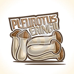 Vector logo Pleurotus Eryngii Mushrooms
