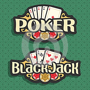 Vector logo Poker and Black Jack