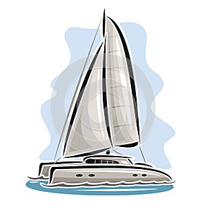 Vector logo sailing catamaran