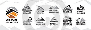 Vector logo of sand, gravel and soil extraction photo