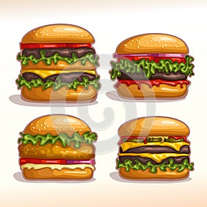 Vector logo set burgers photo