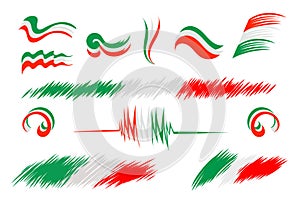 Vector logo set of Italian flag icon