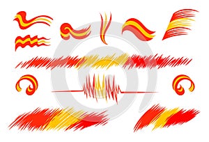 Vector logo set of Spain flag icon. Flat