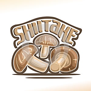 Vector logo Shiitake Mushrooms