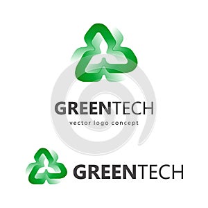 Vector logo template. Eco technology, green tech, green energy