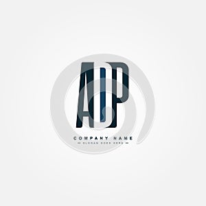 Vector Logo Template for Initials ADP - Simple Alphabet Letters Logo