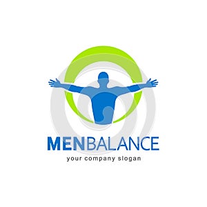 Vector logo template. Men balance, body balance