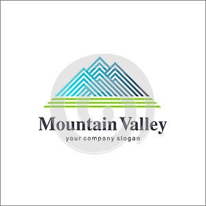 Vector logo template. Mountain Valley