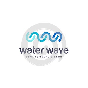 Vector logo template. Water Wave. Clean water.