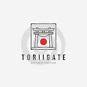 Vector Logo of Torii Gate Japanese, Design and Illustration of Traditional Culture Tori Gate