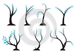 Vector logo, tree logo, tree icons, natural set of tree,