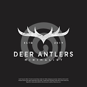Vector logo of vintage hipster deer antlers photo