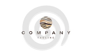 Vector logo on which the abstract image of the planet Jupiter.