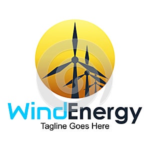 Vector logo wind power generation